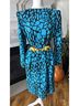 Sunshine Starshine 100% Polyester Print Blue Black Cocktail Dress Size 12 - photo 5