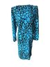 Sunshine Starshine 100% Polyester Print Blue Black Cocktail Dress Size 12 - photo 1