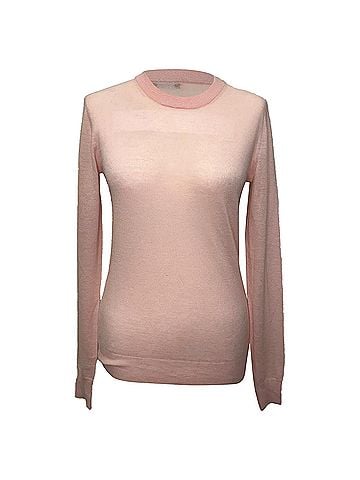Joseph Joseph Knitted Crewneck Sweater in Pink Cashmere (view 1)