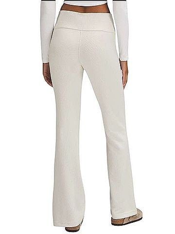 Lululemon Athletica Brushed Softstreme Ribbed Zip Flared Pant Fleece Pants (view 2)