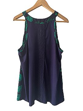 Market and Spruce Bekie Mixed Material Halter Top Sleeveless T-Shirt (view 2)