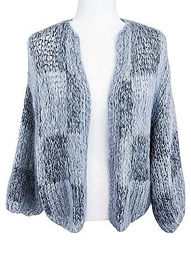 Maiami Mohair Knit Bomber Cardigan (view 1)