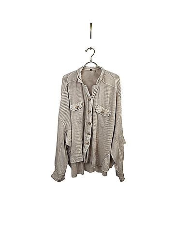 FP One Tan Waffle Oversized Scout Jacket Button-Down Shirt (view 1)