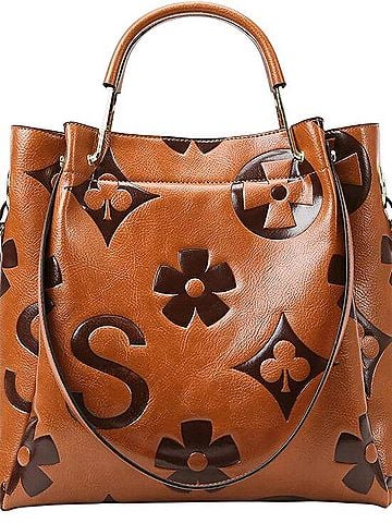Walmart Kwuty Floral Handbag Leather Tote (view 1)