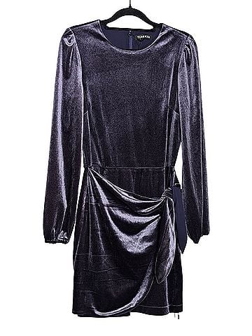 Yumi Kim Tie Me Over Slate Velvet Mini Cocktail Dress (view 1)