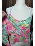 Nymphe 100% Polyester Floral Pink Green Yellow Sleeveless Turtleneck Size M - photo 7