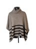 Tahari Stripes Gray Black Poncho Size L - photo 1