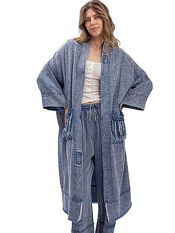 Blue Velvet Denim Jacket (view 2)