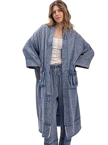 Blue Velvet Denim Jacket (view 2)