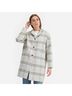 Everlane 68% Wool 24% Nylon 8% Other 55% Cotton 45% Cupro 100% Polyester Plaid Gray Coat Size 14 - photo 6