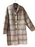 Everlane 68% Wool 24% Nylon 8% Other 55% Cotton 45% Cupro 100% Polyester Plaid Gray Coat Size 14 - photo 1