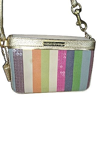 Coach Coach Poppy Legacy Striped Sequin Wristlet (view 1)