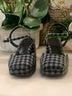 Reformation Checkered-gingham Black Gray Heels Size 8 1/2 - photo 3