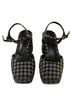 Reformation Checkered-gingham Black Gray Heels Size 8 1/2 - photo 2