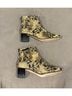 Tory Burch Floral Black Gold Ankle Boots Size 8 - photo 6