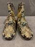 Tory Burch Floral Black Gold Ankle Boots Size 8 - photo 4