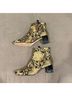 Tory Burch Floral Black Gold Ankle Boots Size 8 - photo 11