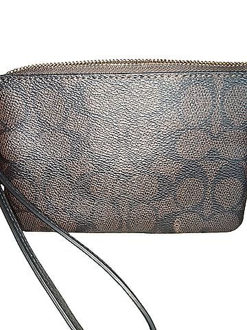 Coach Coach Corner Zip Wristlet InSignature Canvas With Stripe Leather Wristlet (view 2)