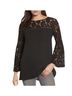 Halogen 100% Polyester 64% Cotton 27% Polyamide 9% Viscose Solid Black Long Sleeve T-Shirt Size XL - photo 1