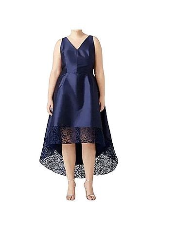 Monique Lhuillier Navy Spiderweb Cocktail Dress (view 1)