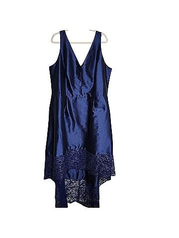 Monique Lhuillier Navy Spiderweb Cocktail Dress (view 2)