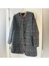 Nanette Lepore Plaid Multi Color Black White Tan Coat Size M - photo 5