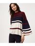 Ann Taylor LOFT Color Block Burgundy Black Ivory Pullover Sweater Size S - photo 3