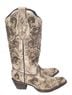 Corral Boots 100% Leather Print Tan Brown Gold Boots Size 8 - photo 1