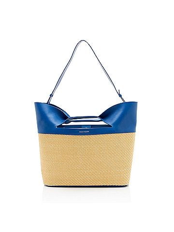 Alexander McQueen Alexander McQueen Leather Raffia The Bow Tote (view 1)