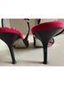 Beverly Feldman Black Silver Red Heels Size 8 - photo 4