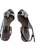 Beverly Feldman Black Silver Red Heels Size 8 - photo 1