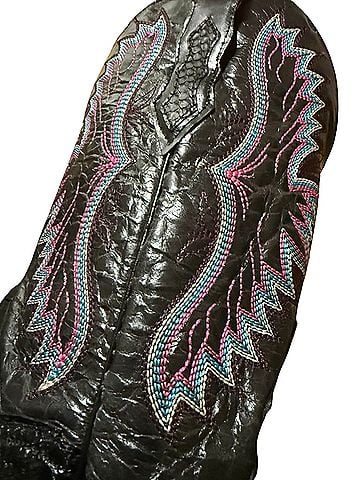 Dan Post Black Back Cut Python Boots (view 2)