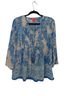 Lilly Pulitzer 100% Polyester Floral Blue Teal White Long Sleeve Blouse Size M - photo 1