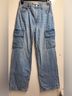 Aritzia 100% Cotton Solid Blue Cargo Pants Size 25 waist - photo 5