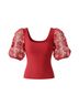 Dolan Red Short Sleeve Blouse Size XS - photo 1