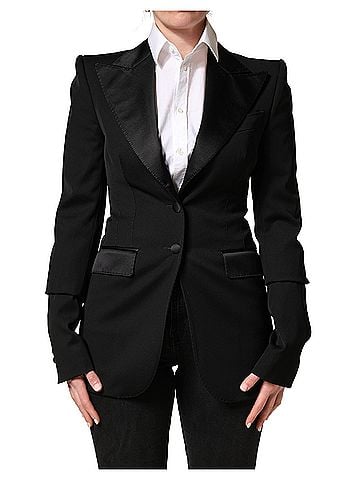 Dolce & Gabbana Black Wool Single Breasted Blazer Women's Jacket (view 1)