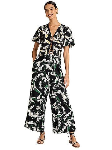 FARM Rio for Anthropologie Toucan Wide Leg Jumpsuit (view 1)