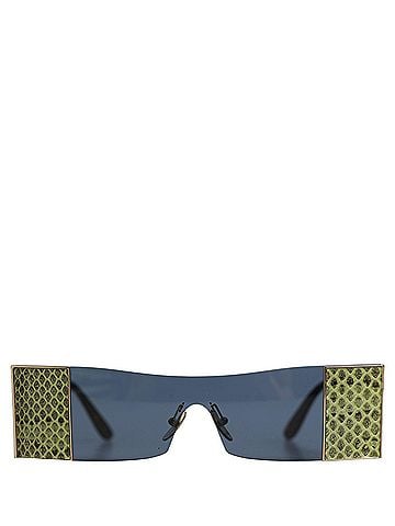 Dolce & Gabbana Gold Metal DG2263 Rectangle Snakeskin Frame Women's Sunglasses (view 1)