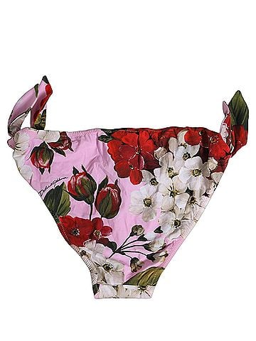 Dolce & Gabbana Pink Floral Tie Sides Beachwear Bikini Women's Bottom (view 2)