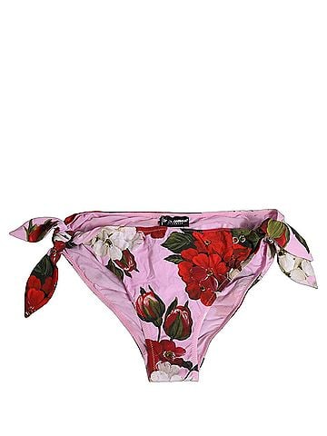Dolce & Gabbana Pink Floral Tie Sides Beachwear Bikini Women's Bottom (view 1)