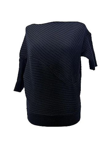 J.W. Anderson J.W. Anderson 3/4 Dolman Sleeve Pullover Boatneck Sweater in Navy Merino Wool (view 1)
