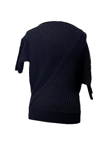 J.W. Anderson J.W. Anderson 3/4 Dolman Sleeve Pullover Boatneck Sweater in Navy Merino Wool (view 2)
