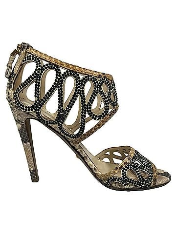Sergio Rossi Sergio Rossi Embellished Sandals in Animal Print Snakeskin Leather (view 1)