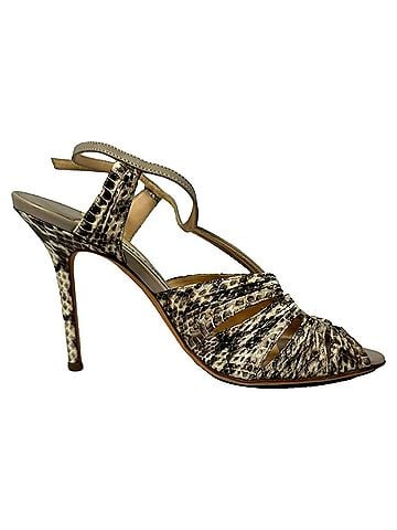 Jimmy Choo Jimmy Choo Python Embossed Strappy Sandals in Animal Print Leather (view 1)