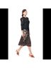 Rebecca Taylor 100% Polyester Floral Black Pink Formal Skirt Size 6 - photo 4