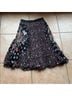Rebecca Taylor 100% Polyester Floral Black Pink Formal Skirt Size 6 - photo 5