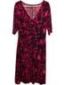 Connected Apparel Floral Red Black Cocktail Dress Size 14 - photo 1