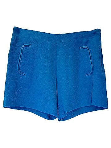Chloé Chloé High-Rise Mini Shorts in Blue Wool (view 1)