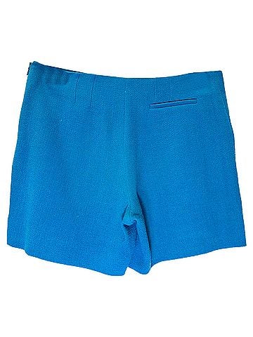 Chloé Chloé High-Rise Mini Shorts in Blue Wool (view 2)