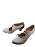 John Fluevog 100% Leather Color Block Gray Ivory Black Heels Size 9 1/2 - photo 1